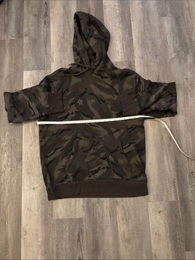 Gap Camo Drawstring Hooded Sweatshirt in Olive and Brown, Large Mens